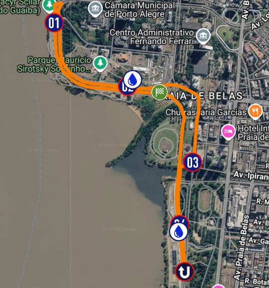 Mapa do percurso de 5km da 3ª etapa do POA Day Run 2026
